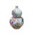 Chinese Oriental White Porcelain Horses Field Graphic Gourd Shape Vase For Sale - Image 4 of 6