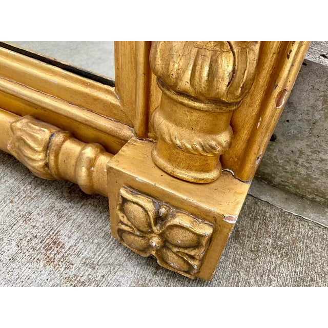 American Classical Giltwood Overmantle Mirror, Attributed to Isaac L. Platt, Circa 1825 For Sale - Image 4 of 7