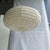 1980s Large Oval Flattened Pendant Light in Rattan and Natural Linen, 1980s For Sale - Image 5 of 9