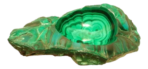 1970s Large Malachite and Chrysocolla Free-Form Vide-Poche