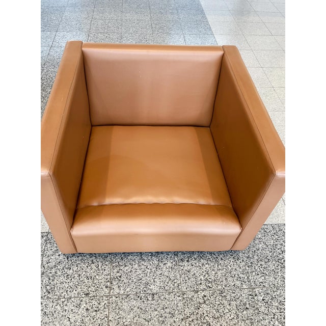 Midcentury Modern Caramel Club Chairs by Charles Pfister for Knoll - A Pair For Sale - Image 10 of 14