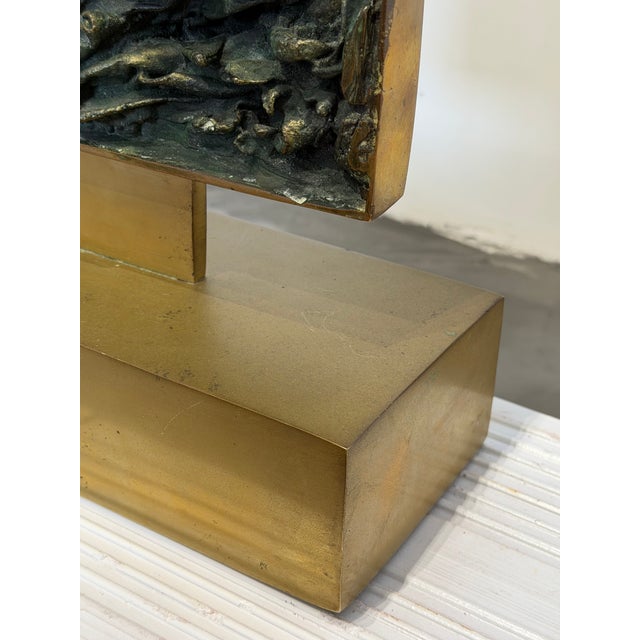 Dirce De Assis Cavalcanti Attr. Bronze Sculpture in Polished Bronze Frame, 1990s For Sale - Image 11 of 17
