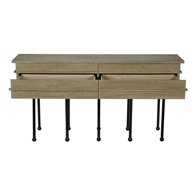 Noir NOIR Oliver Console, Washed Walnut For Sale - Image 4 of 5