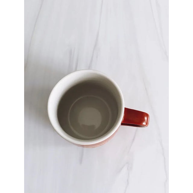 Vintage 1960s Mod Ceramic Burnt Orange Coffee Mug For Sale - Image 4 of 5