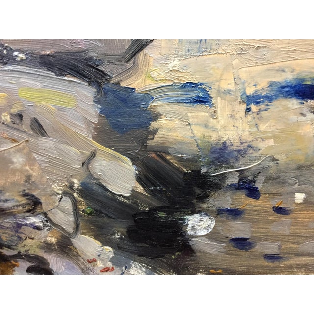 Brown 1950s Oil Painting Seascape Filippov Z. I. For Sale - Image 8 of 10