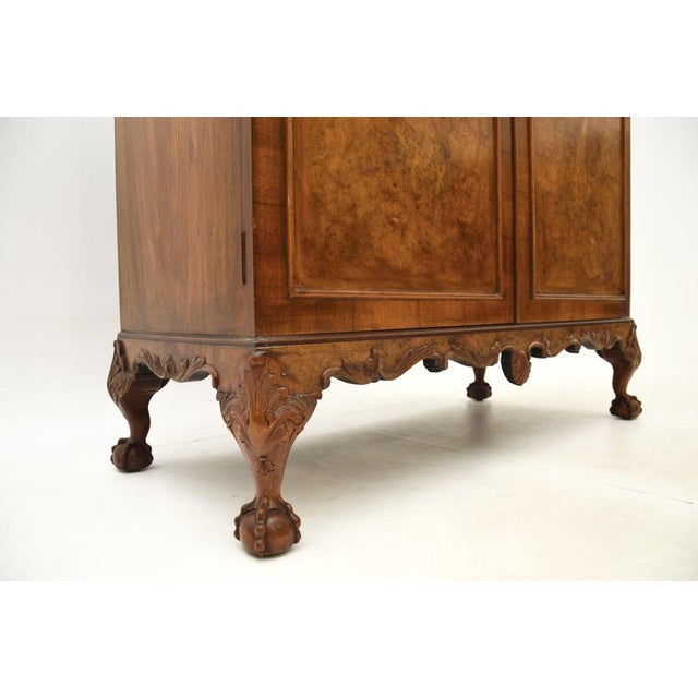 Queen Anne Burr Walnut Cabinet, 1920s For Sale - Image 9 of 11