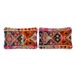 Anatolian Lumbar Rug Pillow Cover 16'' X 24'' - Set of Two For Sale