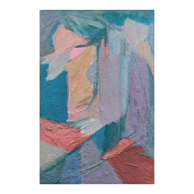 'Abstract, Coral and Blue' by Ray Fink, Art Institute of Chicago, Illinois Design Institute For Sale