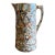 Antique Farmhouse Yellowware Blue and Brown Sponge Decorated Pitcher, Circa 1870's For Sale