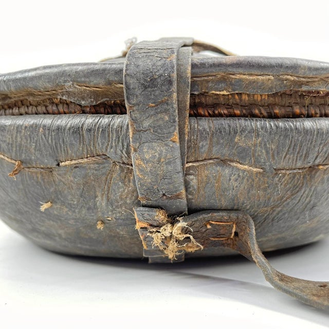 Early 20th Century Early 20th Century Mesob Lidded Leather Wrapped Lunch Basket Ethiopia For Sale - Image 5 of 9