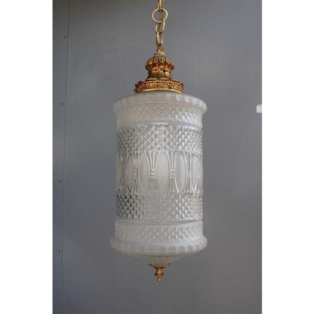 Lantern in Engraved Crystal and Brass, Italy, 1950s For Sale - Image 15 of 18