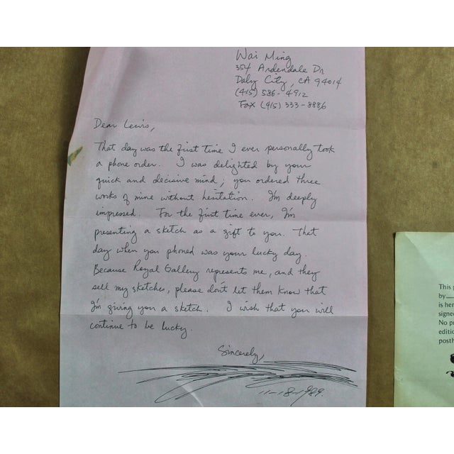 1990s Wai Ming "Lovely Bright Eyes" Signed & Numbered Lithograph Print W Coa For Sale - Image 9 of 12