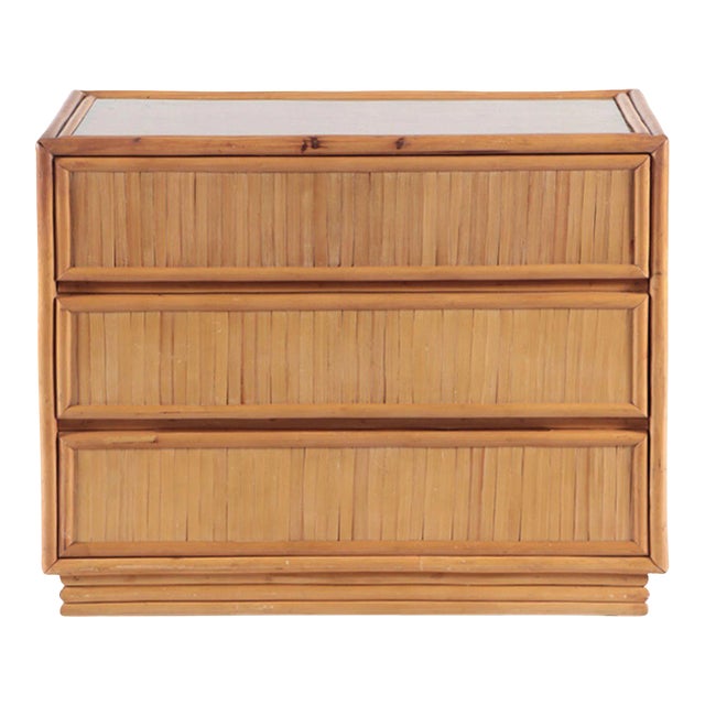 A Three Drawer Rattan Dresser From the Phillipines. Circa 1970 For Sale