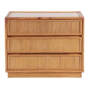 A Three Drawer Rattan Dresser From the Phillipines. Circa 1970