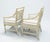 Wood Vintage Target Back Rattan Armchairs With Custom Geometric Upholstery For Sale - Image 7 of 11