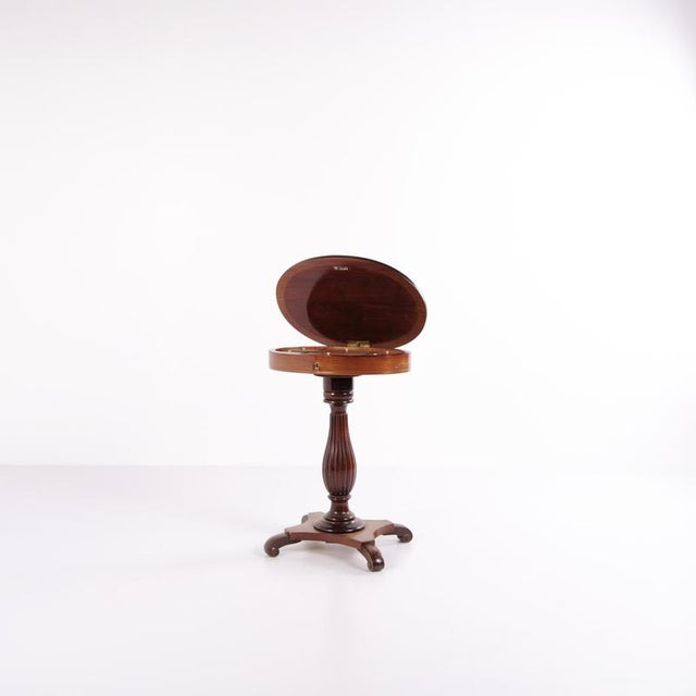 Side Table with Hand-Polished Mahogany Top, 1890s For Sale - Image 5 of 13