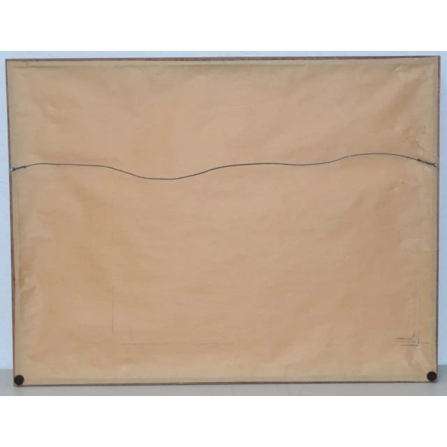 Blue Vintage Sausalito from Belvedere Watercolor c.1960s For Sale - Image 8 of 9