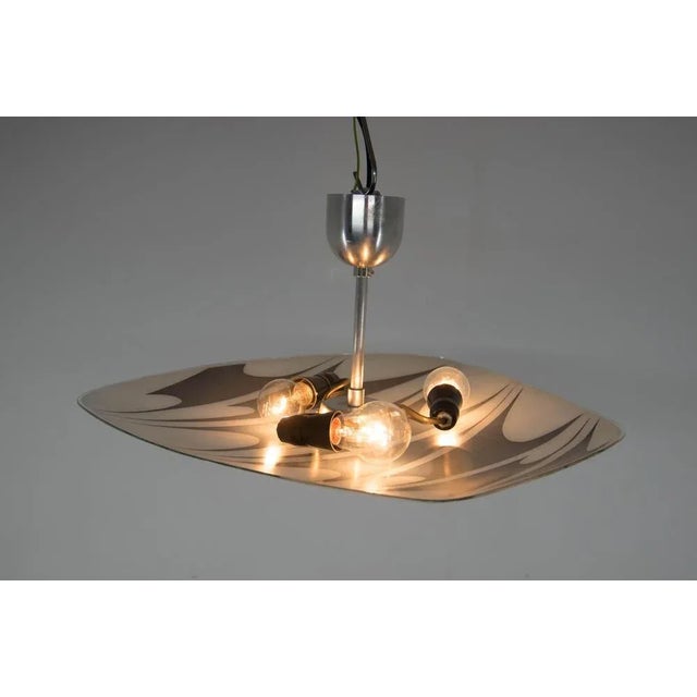 Metal Mid-Century Aluminum Chandelier, 1950s For Sale - Image 7 of 10