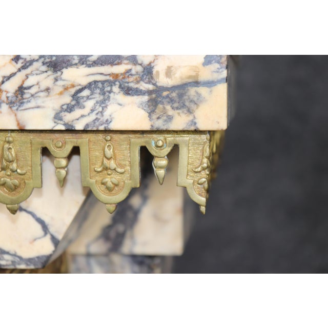 Gold 19th C French Regency Style Breche Violet Marble and Bronze Pedestal For Sale - Image 8 of 17