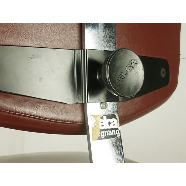 Chrome-Plated Metal and Skai Swivel Stool from Velca, 1970s For Sale - Image 10 of 16