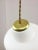 Mid-Century Modern Small Mid-Century Italian Brass and Opaline Pendant Lamp For Sale - Image 3 of 12