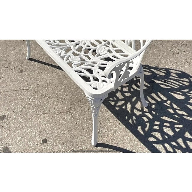 Vintage Coastal Cast Aluminum Settee For Sale - Image 10 of 13