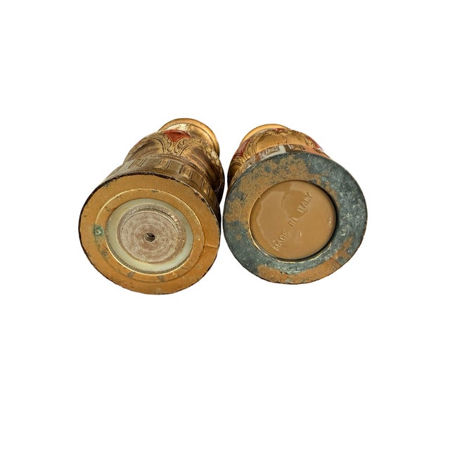 Vintage Italian Baroque Revival Gilt Salt Shaker and Pepper Mill For Sale - Image 11 of 11