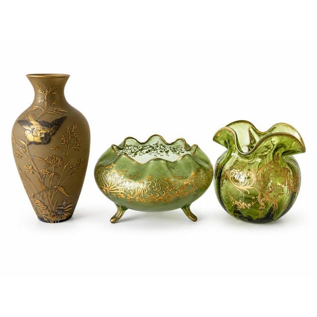 Crystal Vases and Flower Stand, Set of 3 For Sale - Image 6 of 6
