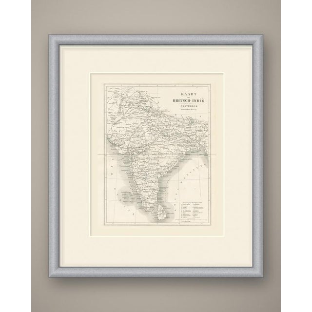 An original antique map of british india, uncolored, titled "kaart van britsch-indië", with "amsterdam" and "gebroeders...