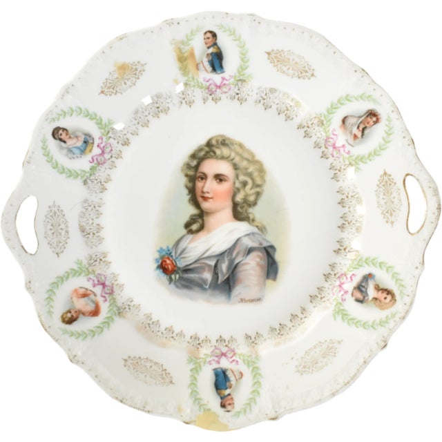 Antique German Porcelain Portrait Plate For Sale - Image 13 of 13