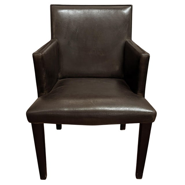 Postmodern Pair of Bart Van Beckhoven Leather-Clad Dining Chairs For Sale - Image 3 of 12