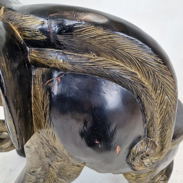 Asian Wooden Elephant Chair, 1900s For Sale - Image 10 of 18