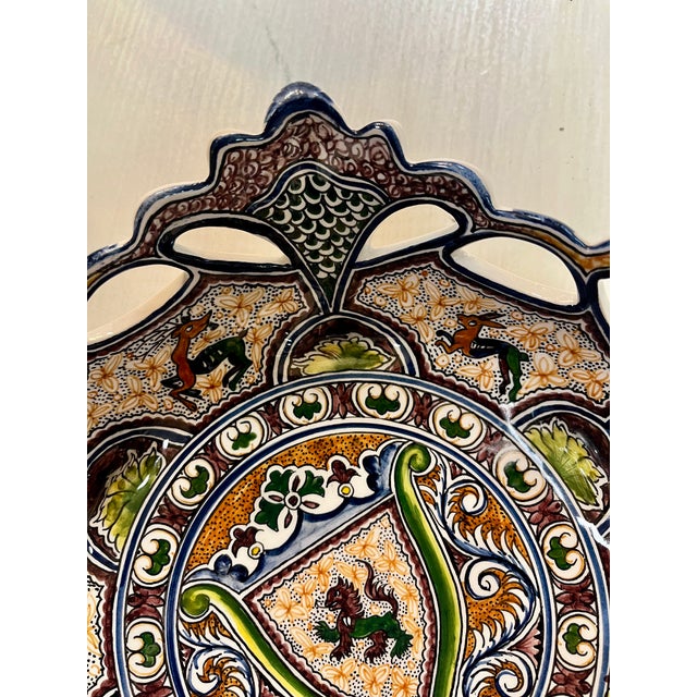 1990s Coimbra Ceramic - Hand Painted Portuguese Fruit Basket 3 For Sale - Image 5 of 14