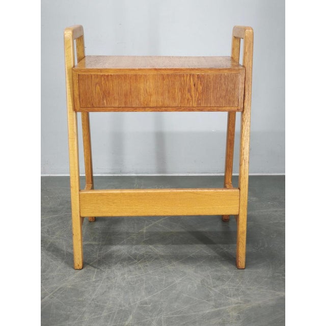 Czech Oak Side Table with Integrated Storage Drawer, 1960s For Sale - Image 11 of 14