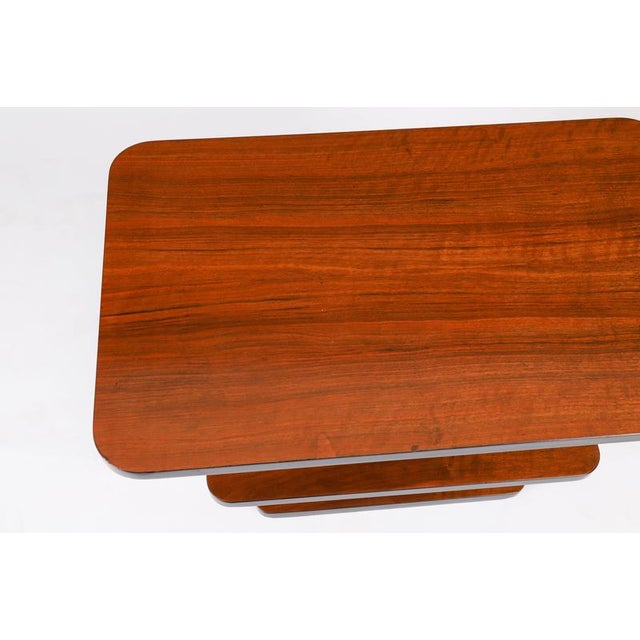 Wood Vintage Art Deco Tiered Walnut Coffee Table, 1920s For Sale - Image 7 of 12