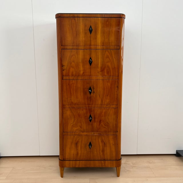 Biedermeier Five-Drawer Chiffonier in Cherry Veneer, South Germany, 1830s For Sale - Image 14 of 18