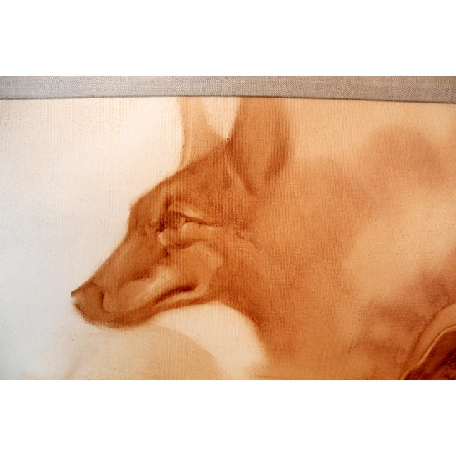 Textile 1980s Lisandro Lopez Baylon (B. 1951) 6 Foot American Indian Painting For Sale - Image 7 of 16