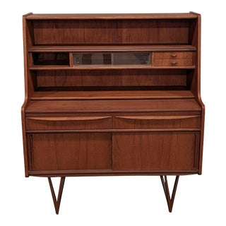 1950s Vintage Danish Mid Century Teak Secretary For Sale