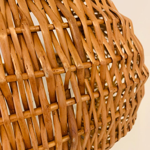 Mid 20th Century Vintage Woven Market Basket For Sale - Image 9 of 10