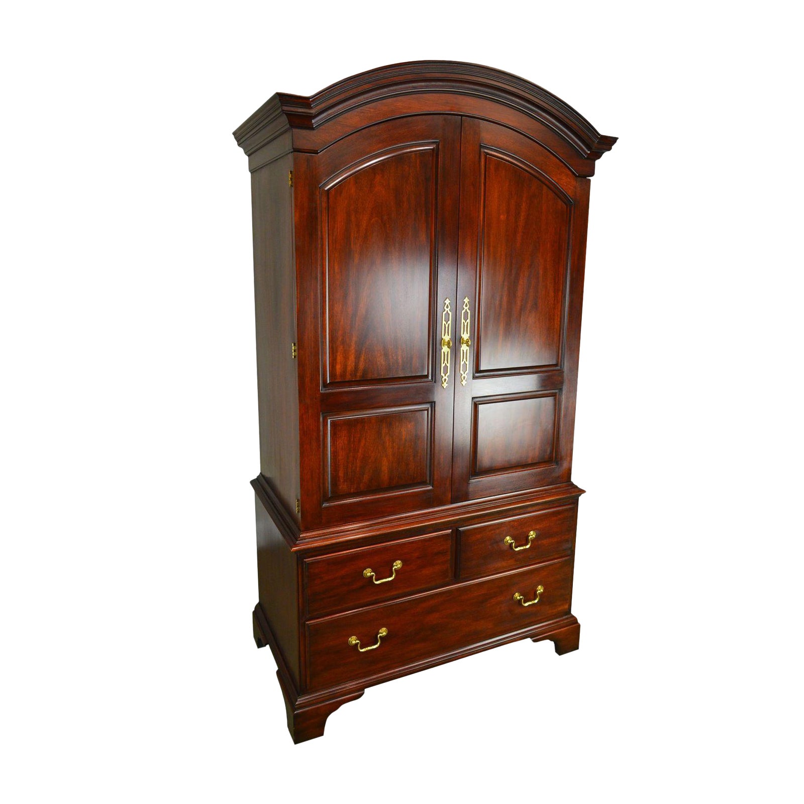 Henkel Harris Arch Top Large Mahogany Armoire | Chairish
