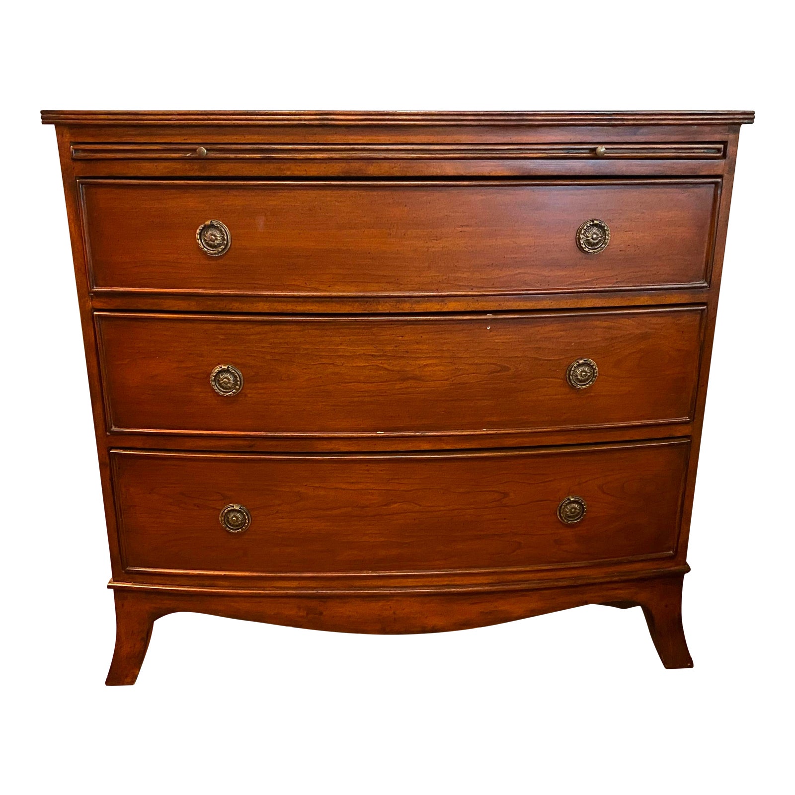 Bow Front Three Drawer Chest Chairish