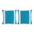 Pair of Turquoise Linen Pillows With White Stripes 20x20 For Sale
