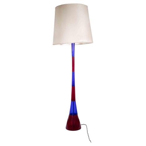 Blue Floor Lamp in Blue and Red Murano Glass by Fulvio Bianconi, 1950s For Sale - Image 8 of 8