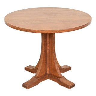 Stickley Mission Oak Arts & Crafts Center Table or Breakfast Table For Sale