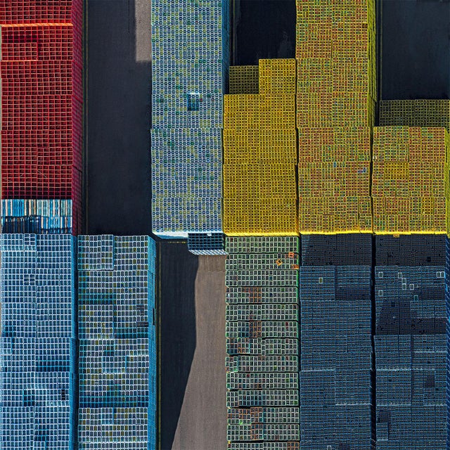 Crate_stakcks_003" Contemporary Limited Edition Fine Art Photograph Print by Bernhard Lang For Sale