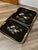 1960s Set of 3 Mid 20th Century Japanese Maki Style Black Lacquer Effect Resin Two Trays Gold Painted Cranes For Sale - Image 5 of 13