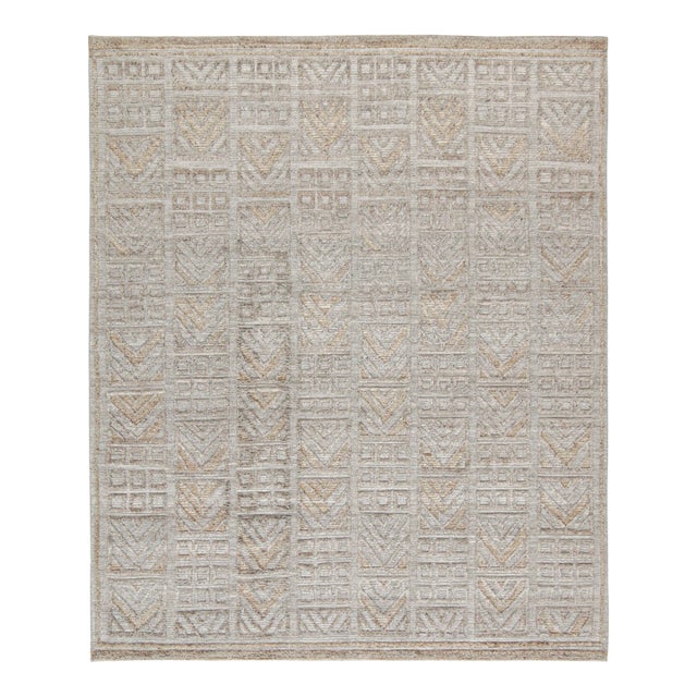 Rug & Kilim’s Scandinavian Rug Indoor/Outdoor Rug With Gray Geometric Pattern - 5'x8' For Sale