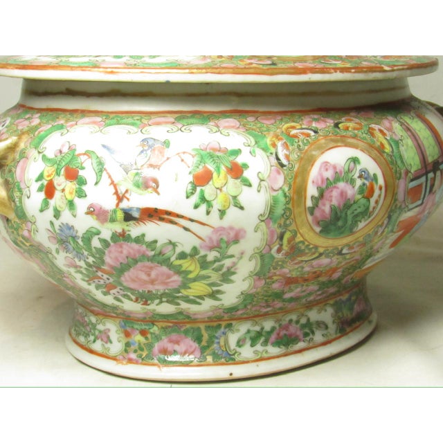 1900s Chinese Export Rose Medallion Porcelain Tureen For Sale In San Francisco - Image 6 of 17