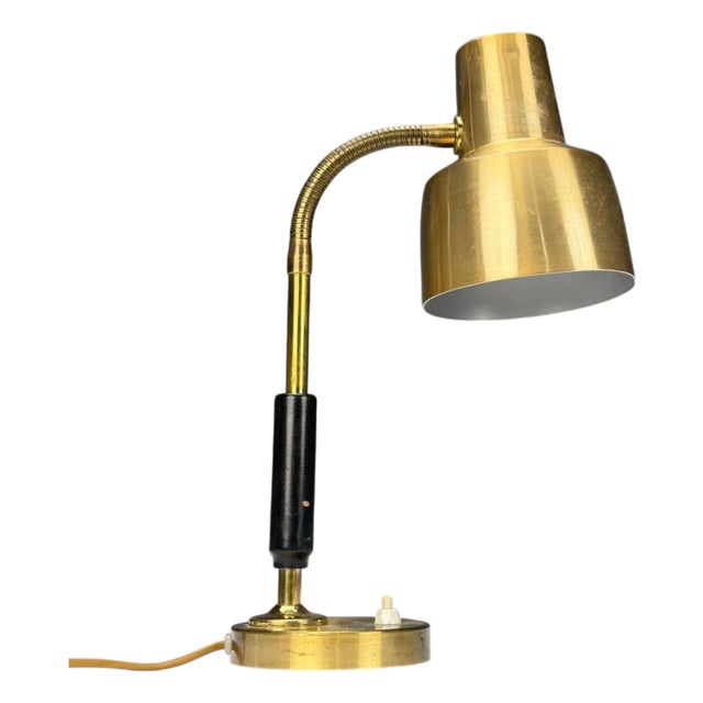 Armaturhantverk Tibro, Brass, Adjustable Desk Lamp, Sweden, 1960s For Sale