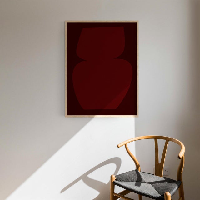 Abstract Burgundy Giclee Print For Sale - Image 4 of 4